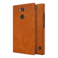 Nillkin QIN Sony Xperia L2 (H4311) tok álló, bőr hatású (Flip, oldalra nyíló, bankkártya tartó) barna