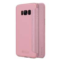 NILLKIN Samsung Galaxy S8 Plus (SM-G955) sparkle műanyag telefonvédő (mikroszálas bőr hatású flip) rózsaszín