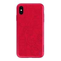 Nillkin MACHINERY műanyag telefonvédő ( Apple iPhone XS Max 6.5 szilikon keret, fogaskerék minta) piros