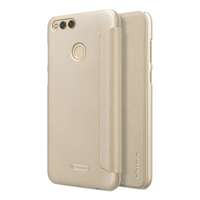 Nillkin SPARKLE Honor 7x műanyag telefonvédő (bőr hatású Flip, oldalra nyíló) arany