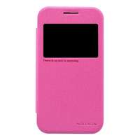 Nillkin SPARKLE Samsung Galaxy Core Prime LTE (SM-G361) műanyag védő (mikroszálas bőr Flip, hívószámkijelzés) rózsaszín