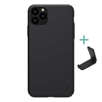 Nillkin Super Frosted Apple iPhone 11 Pro műanyag telefonvédő (gumírozott, érdes felület + asztali tartó) fekete