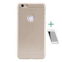 Nillkin Super Frosted Apple iPhone 6S Plus 5.5 műanyag védő (gumírozott, logo kivágás + képernyővédő fólia) arany