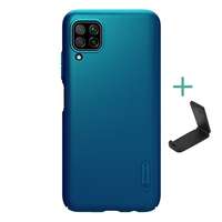 Nillkin Super Frosted Huawei P40 Lite 4G / Nova 6 SE műanyag védő (gumírozott, érdes felület + asztali tartó) sötétkék