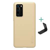 Nillkin Super Frosted Huawei P40 műanyag telefonvédő (gumírozott, érdes felület + asztali tartó) arany