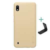 Nillkin Super Frosted Samsung Galaxy A10 (SM-A105F) műanyag védő (gumírozott, érdes felület + asztali tartó) arany