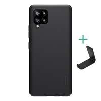 Nillkin Super Frosted Samsung Galaxy A42 (SM-A425F) műanyag védő (gumírozott, érdes felület + asztali tartó) fekete