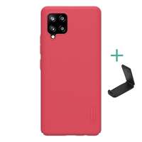 Nillkin Super Frosted Samsung Galaxy A42 (SM-A425F) műanyag védő (gumírozott, érdes felület + asztali tartó) piros