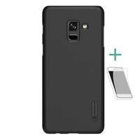 Nillkin Super Frosted Samsung Galaxy A8 Plus (2018) SM-A730F műanyag védő (gumírozott, képernyővédő fólia) fekete