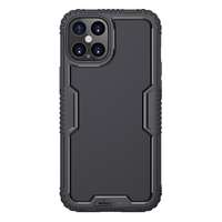Nillkin TACTICS Apple iPhone 12 Pro Max szilikon telefonvédő (műanyag belső, közepesen ütésálló, rács minta) fekete