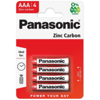 Panasonic Red Zinc cink-mangán elem (4 db, 1.5V, AAA)