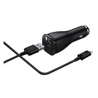 SAMSUNG autós töltő usb aljzat (5v/2000ma, gyorstöltés támogatás + ecb-du4ebe microusb kábel) fekete