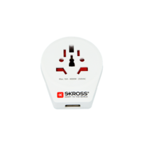 SKROSS Country World to Europe USB földelt adapter