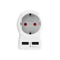 SKROSS földelt csatlakozó átalakító Európából az Egyesült Királyságba (2 x USB)