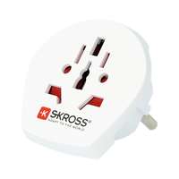 SKROSS hálózati csatlakozó adapter (240v / 16000ma, it, us, uk, ch, cn - eu2 pin, eu3 földelt, utazótöltő) fehér