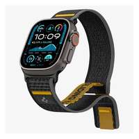 SPIGEN Apple Watch Series 5 44mm athlex pótszíj (egyedi méret, nagy, nylon, tépőzáras, légáteresztő, sport) fekete