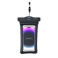 USAMS yd011 vízhatlan / vízálló tok (univerzális, ipx8, nyakba akasztható, 7" méret) fekete