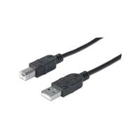 MANHATTAN Manhattan Kábel - USB nyomtató kábel (USB2.0, USB-A - USB-B, 180cm, Fekete)