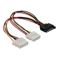 DELOCK Delock Átalakító Kábel - 65159 (15 tűs SATA (apa) – 2 db 4 tűs Molex (anya), 0,2m)