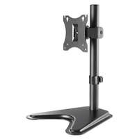 MANHATTAN Manhattan asztali állvány - 1db monitor részére (min.VESA:75x75, 17"-27"-ig, 360° fordítás, kábel rendező,7kg, fekete)