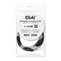 CLUB 3D Club 3D Kábel - CAC-2163 (Mini DisplayPort to DisplayPort 1.2, 2m, 4K 60Hz, Bidirektional, 21.6Gbps, zárral)