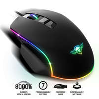 SPIRIT OF GAMER Spirit of Gamer Egér - PRO-M1 (Optikai, 8000DPI, 7 programozható gomb, harisnyázott kábel, fekete)