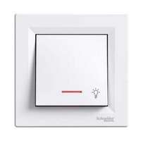Schneider Asfora N101 nyomó betét komplett házban 1- billentyűs 1z fehér lámpa IP20 jelzőfény Schneider - EPH1800121