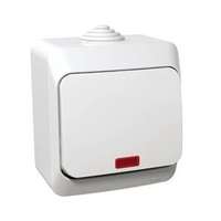 Schneider CedarPlus 106 váltókapcsoló +jelzőfény betét komplett házban fehér falonkívüli IP44 Schneider - WDE000561