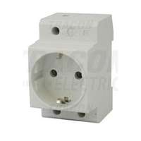 TRACON Dugaszolóaljzat 2P+F sínre sorolható fehér 16A 230V AC földelt 2.5M TRACON - C60-DAO