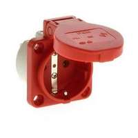 PCE Háztartási dugalj beépíthető 2P+E +csapófedél 16A 3P 250V műanyag 50x50mm piros S-Nova PCE - 105-0r