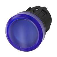 SIEMENS Jelzőlámpa fej műanyag d22 kerek kék lapos 1-lámpa fekete műanyag-gyűrű SIRIUS ACT SIEMENS - 3SU1001-6AA50-0AA0