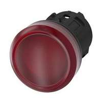 SIEMENS Jelzőlámpa fej műanyag d22 kerek piros lapos 1-lámpa fekete műanyag-gyűrű SIRIUS ACT SIEMENS - 3SU1001-6AA20-0AA0