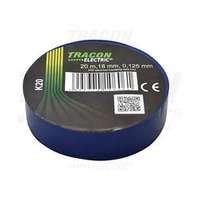 TRACON Szigetelőszalag kék 18mm x 20m PVC 90°C max. TRACON - K20