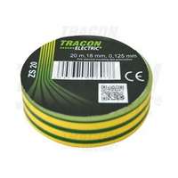 TRACON Szigetelőszalag zöld/sárga 18mm x 20m PVC 90°C max. TRACON - ZS20