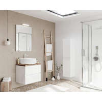 Savinidue Easy 60cm-es két fiókos fürdőszobaszekrény fényes fehér & természetes tölgy