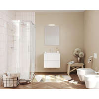 Savinidue Easy 60cm-es két fiókos fürdőszobaszekrény fényes fehér + mosdó