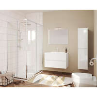 Savinidue Easy 80cm-es két fiókos fürdőszobaszekrény fényes fehér+ mosdó