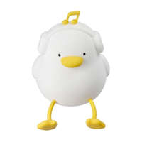 Utángyártott Art Deco hangjegyes csirke alakú éjjeli lámpa, USB, 1200mAh, fehér