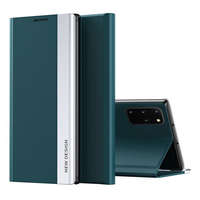 Wooze Apple Wooze Silver Line iPhone 16 Plus oldalra nyíló tok, stand, sötétzöld
