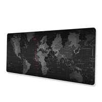 Utángyártott RC-K-1073 világtérkép mintás egérpad, 30x80x2mm, fekete