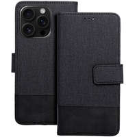 Utángyártott Gomma Samung Galaxy S25+ flip/oldalra nyíló tok kártyatartó résszel, fekete