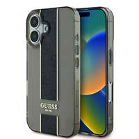 Guess Guess IML Middle 4G Stripe iPhone 16 kemény hátlap tok, fekete