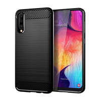 Utángyártott Forcell Carbon hátlap tok, Samsung A505 Galaxy A50, fekete