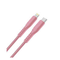 Uniq Uniq Flex USB-C / Lightning MFi töltő- és adatkábel, 1.2m, rózsaszín
