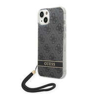 Guess Guess 4G Print Strap Apple iPhone 14 Plus hátlap tok, fekete