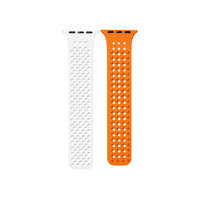 Phoner Phoner Spike Apple Watch szilikon szíj, 38/40/41mm, fehér/narancs
