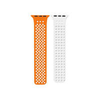 Phoner Phoner Spike Apple Watch szilikon szíj, 38/40/41mm, narancs/fehér