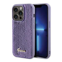 Guess Guess Sequin Script Metal Apple iPhone 15 Pro Max hátlap tok, lila
