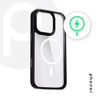 Phoner Phoner Custom Hybrid Apple iPhone 15 MagSafe kompatibilis hátlap tok, fekete (fekete gombokkal)