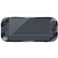 iPega iPega SW2024A Nintendo Switch szilikon tok + tempered glass kijelző védő üvegfólia szett, fekete / átlátszó